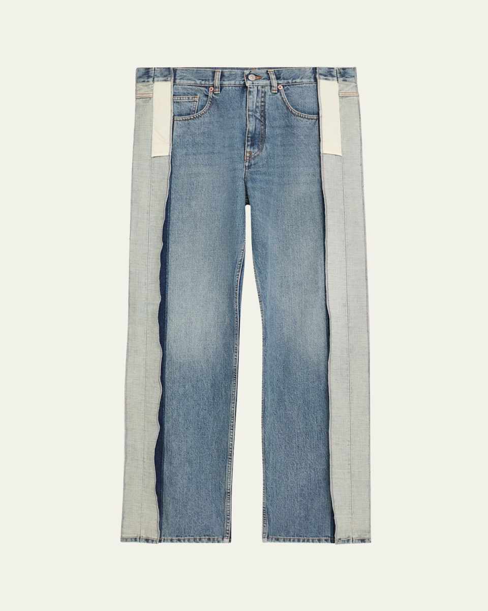Deconstructed Straight-Leg Jeans